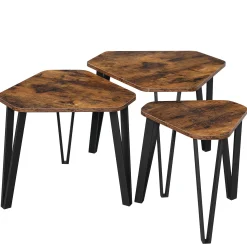 Couchtischset Pasadena | Kleiner, mittlerer und großer Tisch | Rostbraun