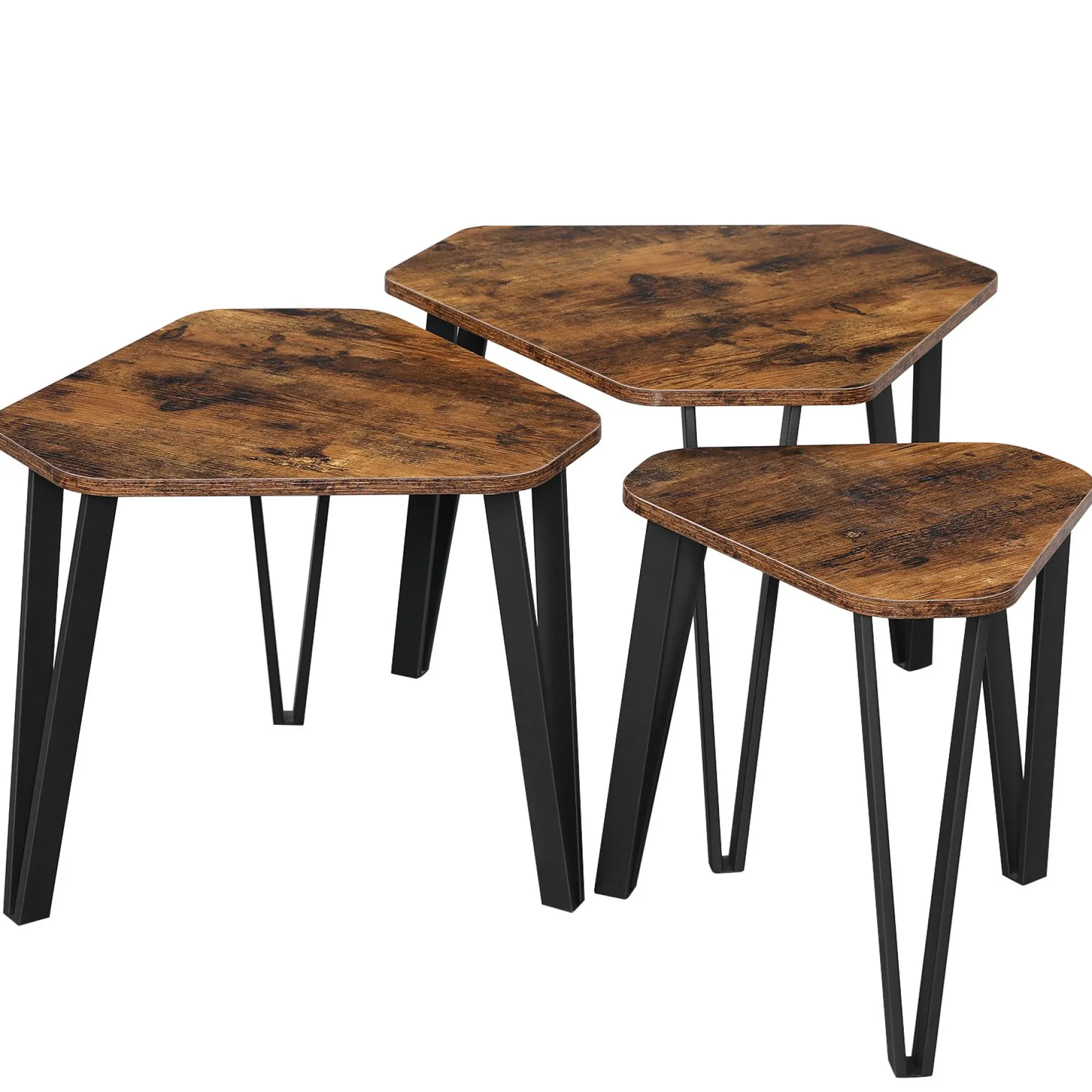 Couchtischset Pasadena | Kleiner, mittlerer und großer Tisch | Rostbraun