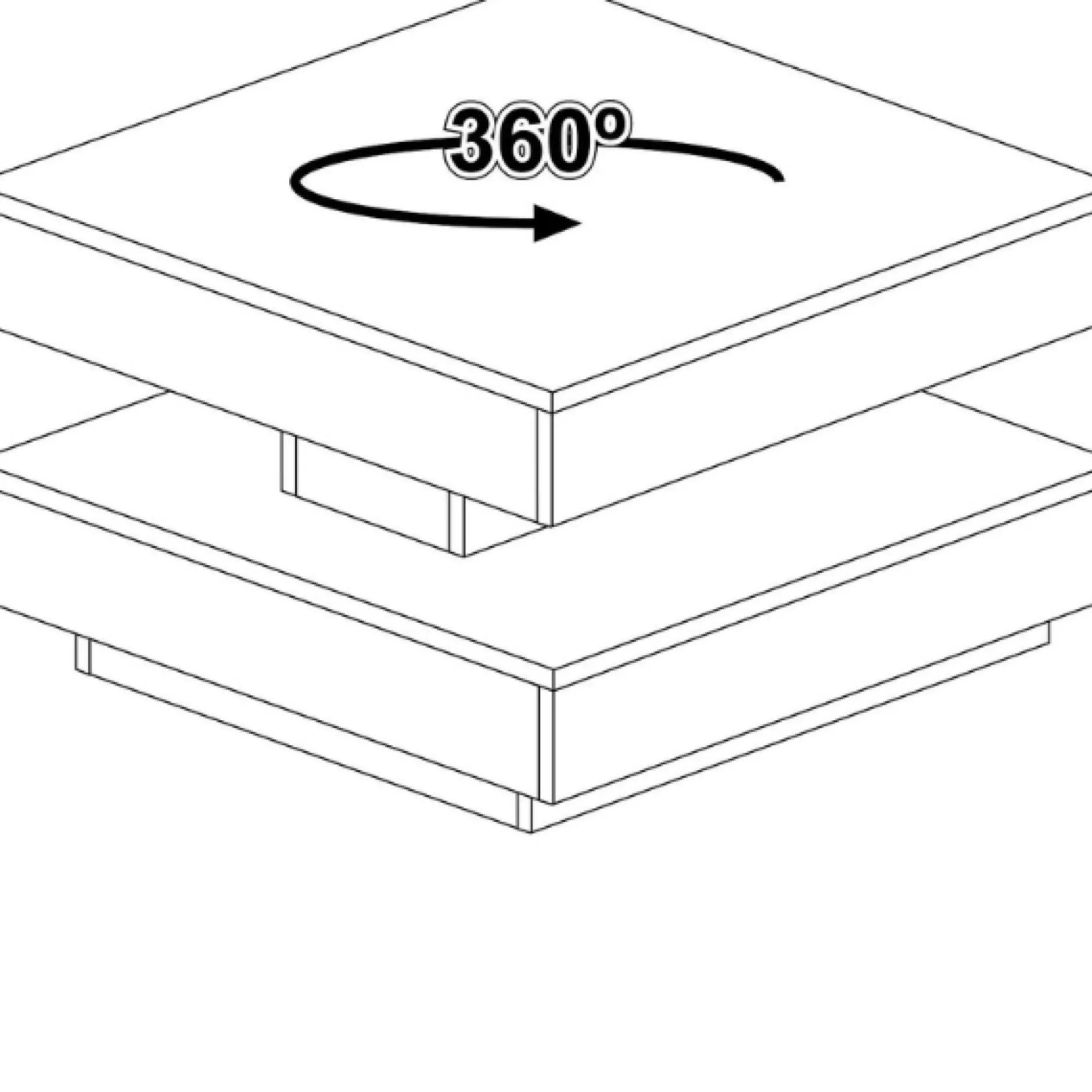 Couchtisch Soho 78x78 cm mit ausziehbarer Tischplatte - beige/ dunkelgrau