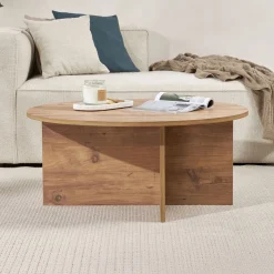 Couchtisch Soleil - 100% MELAMINE - Atlantik-Kiefer - 40 x 90 x 90 cm