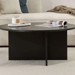 Couchtisch Soleil - 100% MELAMINE - Holzschwarz - 40 x 90 x 90 cm