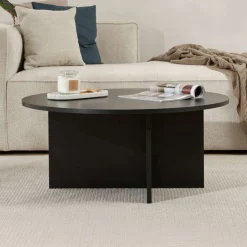Couchtisch Soleil - 100% MELAMINE - Holzschwarz - 40 x 90 x 90 cm