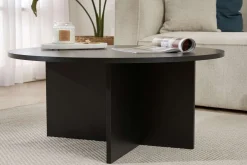 Couchtisch Soleil - 100% MELAMINE - Holzschwarz - 40 x 90 x 90 cm