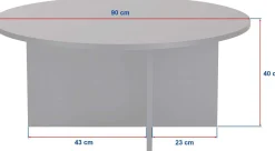 Couchtisch Soleil - 100% MELAMINE - Holzschwarz - 40 x 90 x 90 cm