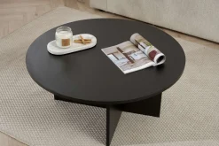Couchtisch Soleil - 100% MELAMINE - Holzschwarz - 40 x 90 x 90 cm