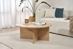 Couchtisch Soleil - 100% MELAMINE - Saphireiche - 40 x 90 x 90 cm