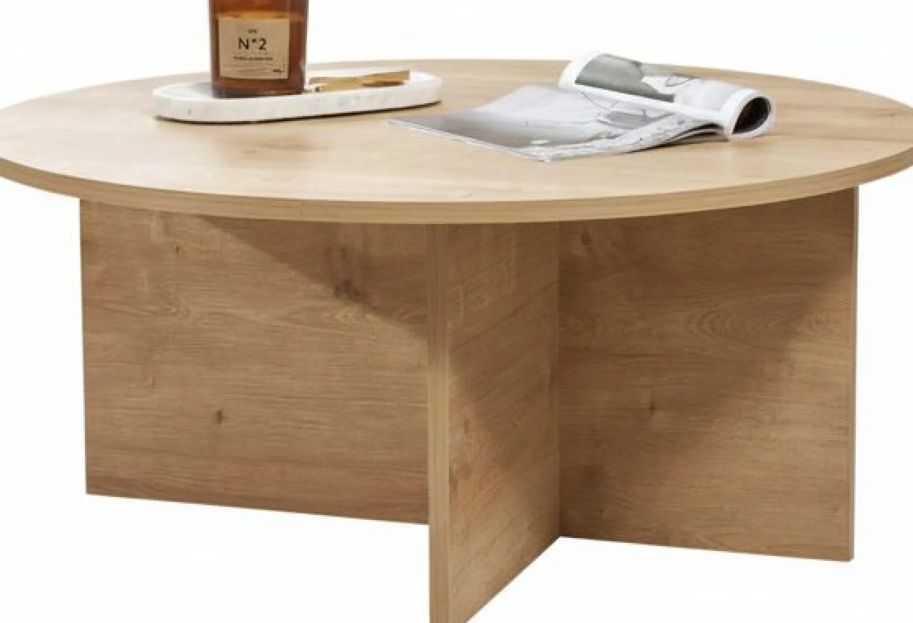 Couchtisch Soleil - 100% MELAMINE - Saphireiche - 40 x 90 x 90 cm