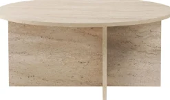 Couchtisch Soleil - 100% MELAMINE - Travertin - 40 x 90 x 90 cm