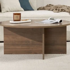 Couchtisch Soleil - 100% MELAMINE - Walnuss - 40 x 90 x 90 cm