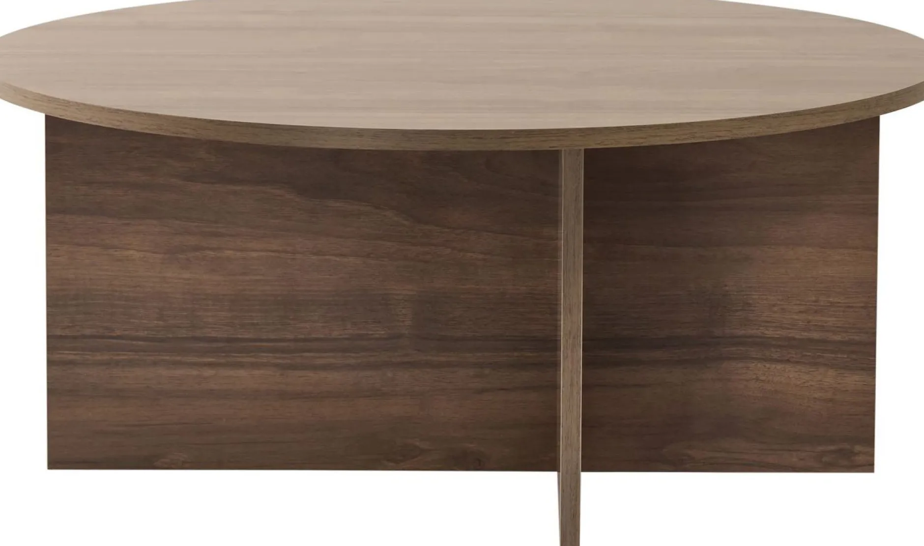 Couchtisch Soleil - 100% MELAMINE - Walnuss - 40 x 90 x 90 cm
