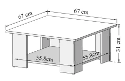 Couchtisch Square 67x67 - weiß