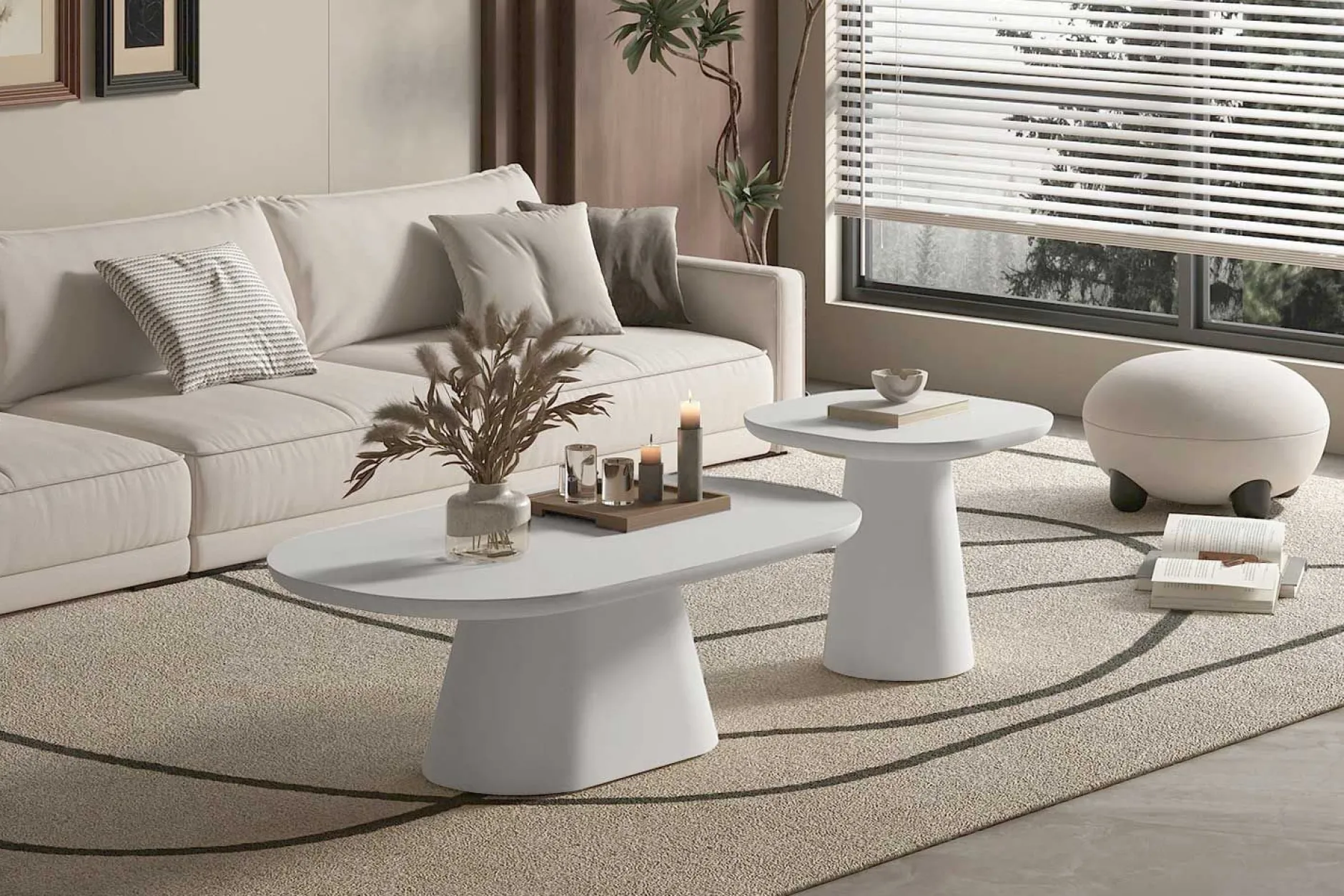 Couchtisch Tavares - 120x70x40cm - ecru