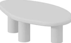 Couchtisch Tavares - 120x70x40cm - organische Form - ecru