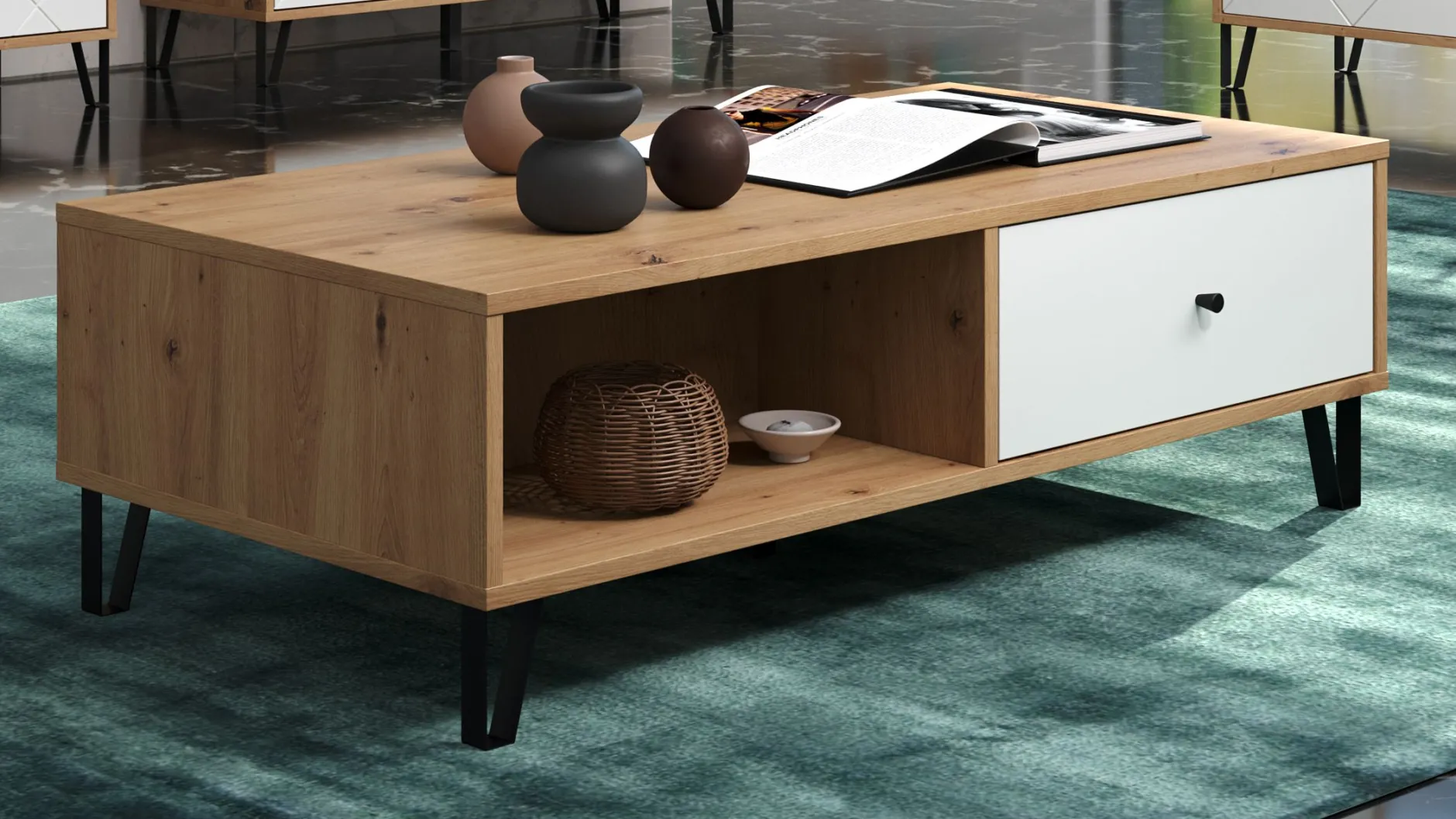 Couchtisch Touch | 110 x 60 x 37 cm | Artisan Oak Design