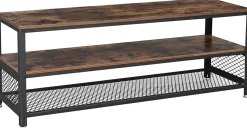 Couchtisch/TV-Schrank Bill 140x40 2 Regale - rustikal braun/schwarz