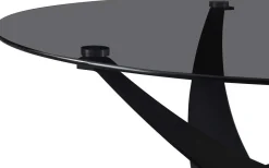 Couchtisch Weston - Ø90x41cm - Glas und Metall - schwarz