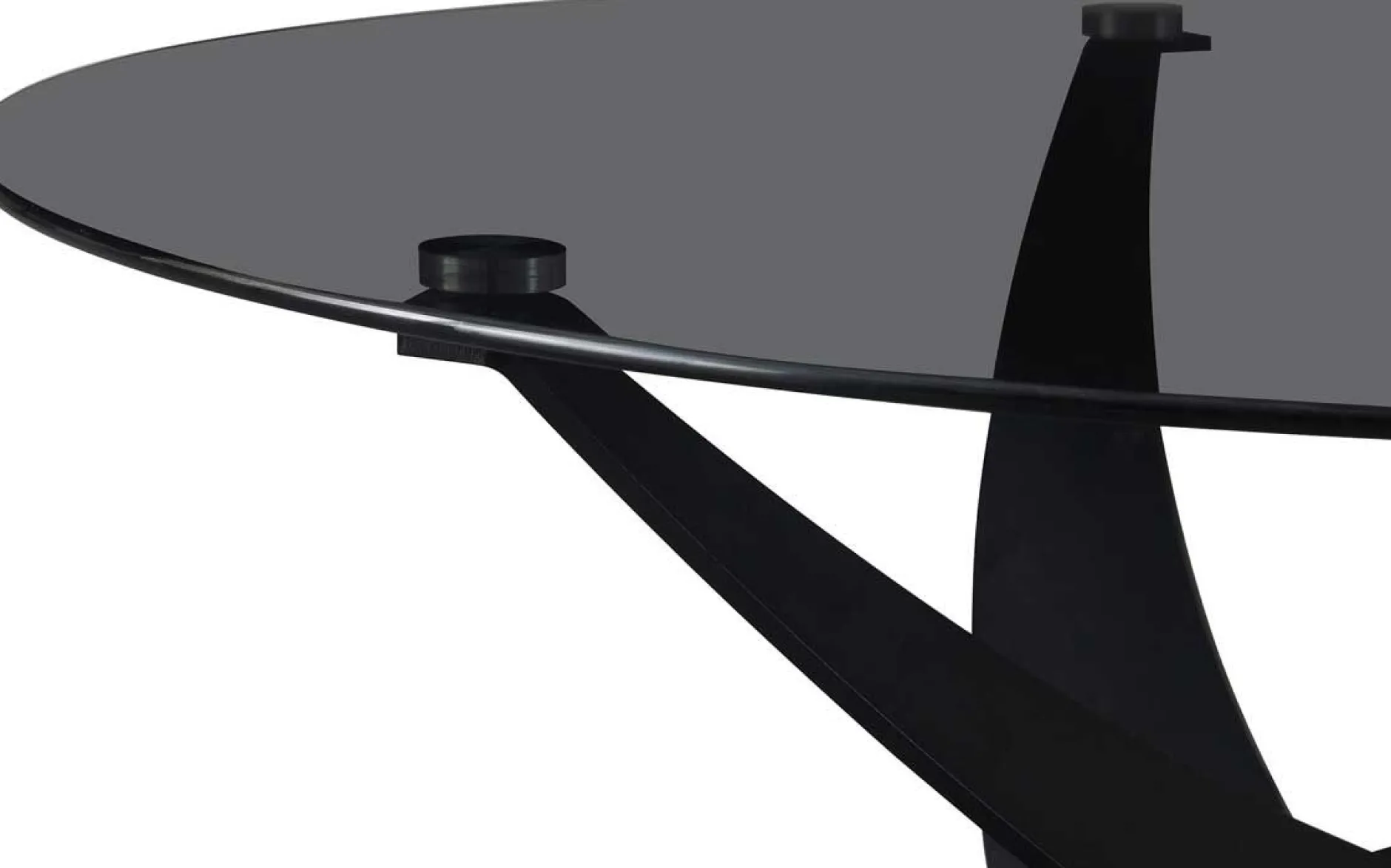 Couchtisch Weston - Ø90x41cm - Glas und Metall - schwarz