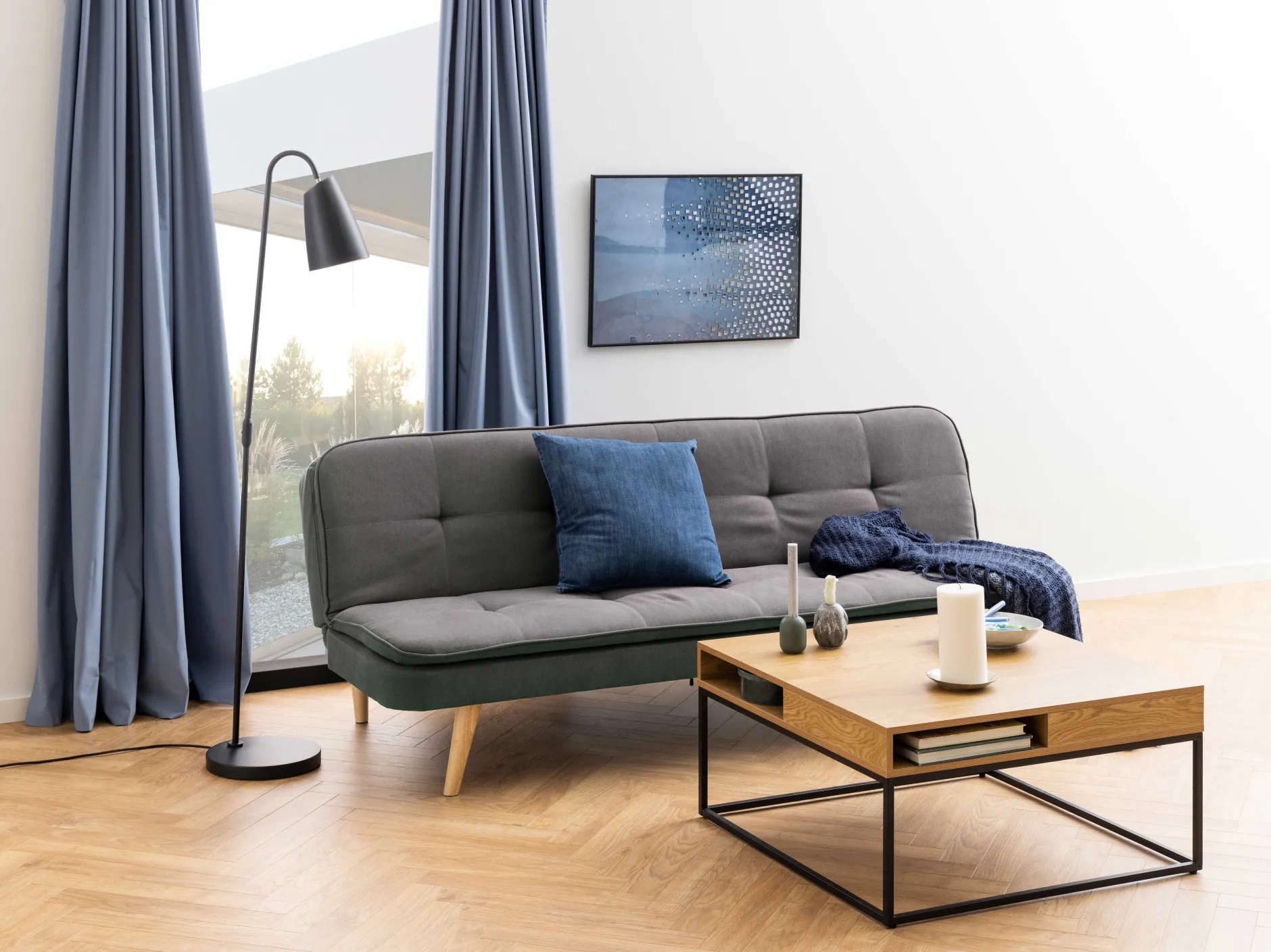Couchtisch Willford 80x80 - Eiche/schwarz