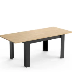 Craig Ausziehbarer Esstisch 160/200 x 90 cm-Hamilton Eiche/Mattschwarz
