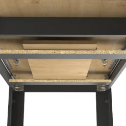 Craig Ausziehbarer Esstisch 160/200 x 90 cm-Hamilton Eiche/Mattschwarz