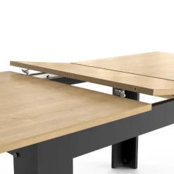 Craig Ausziehbarer Esstisch 160/200 x 90 cm-Hamilton Eiche/Mattschwarz