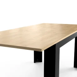 Craig Ausziehbarer Esstisch 160/200 x 90 cm-Hamilton Eiche/Mattschwarz
