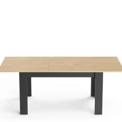 Craig Ausziehbarer Esstisch 160/200 x 90 cm-Hamilton Eiche/Mattschwarz