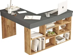 CT5 Schreibtisch | 100 % MELAMIN | Atlantische Kiefer, Anthrazit