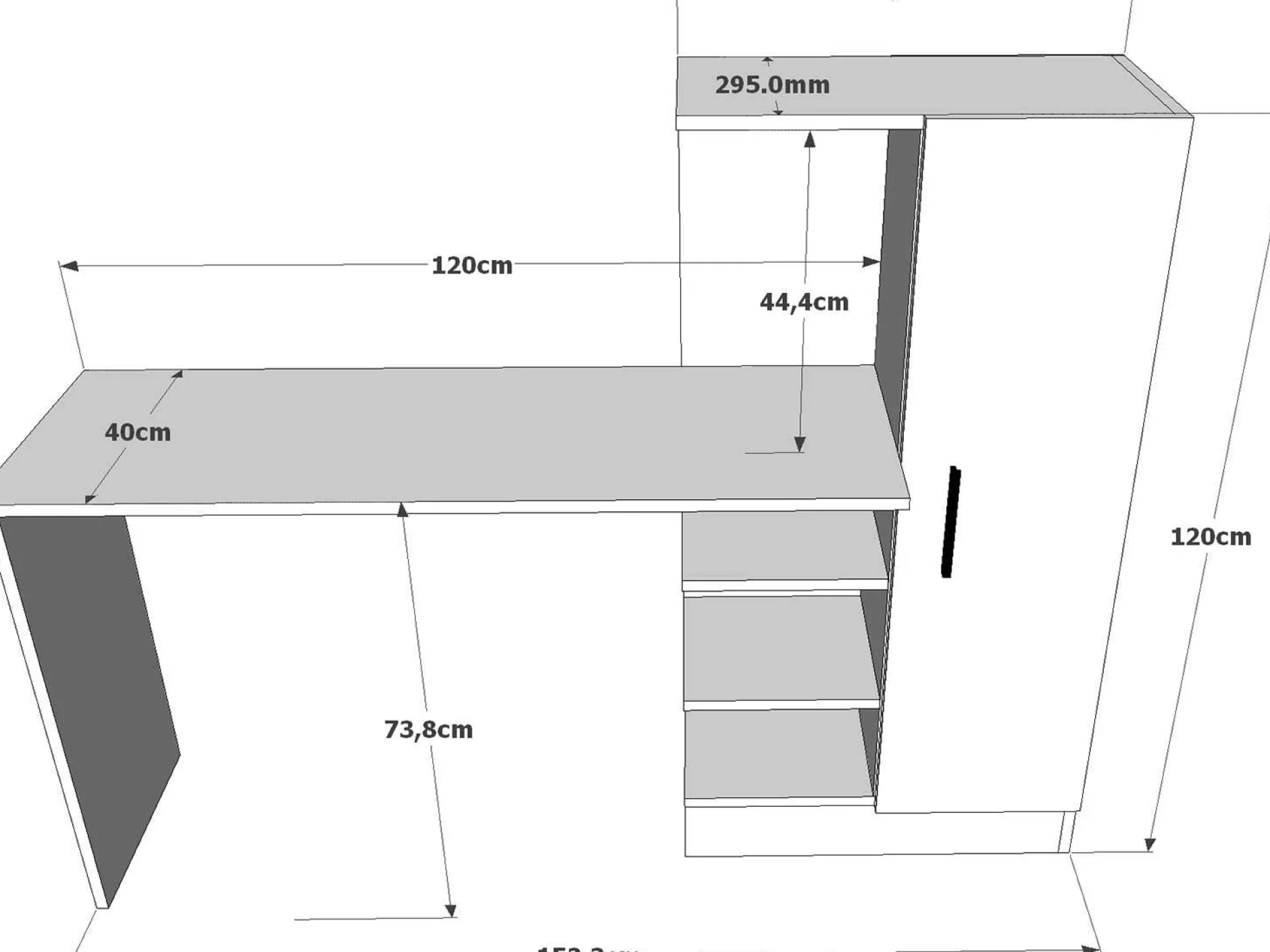 CT2 Schreibtisch | 100 % Melamin | Atlantische Kiefer, Weiß