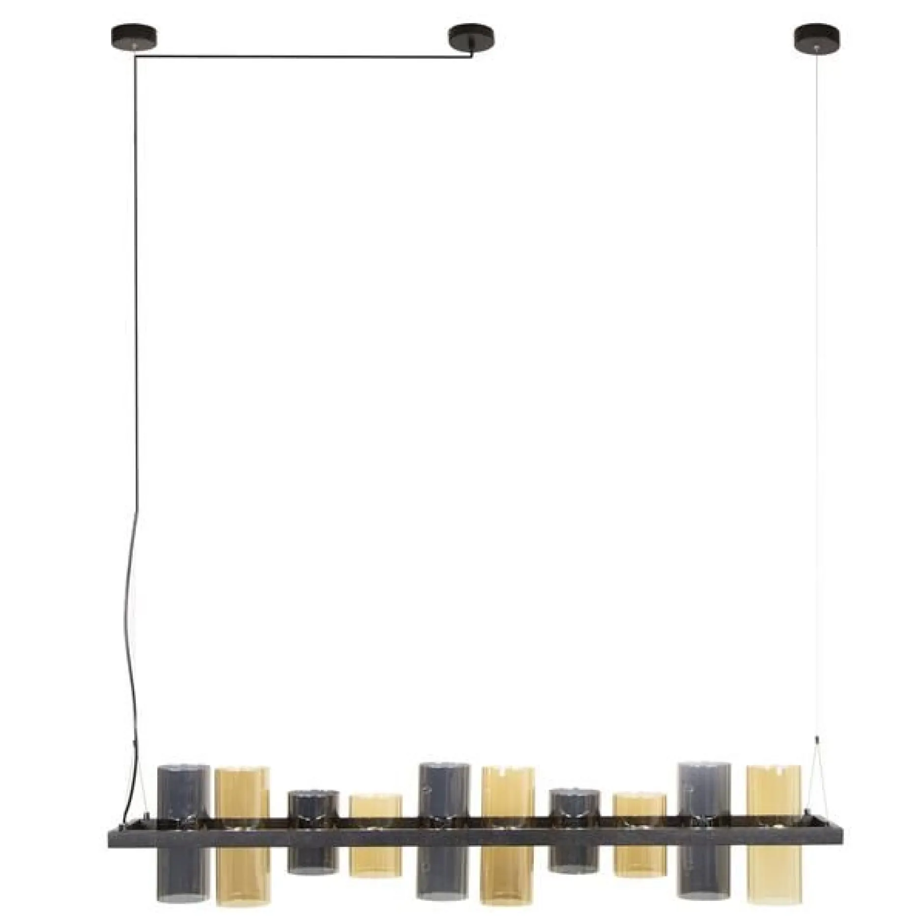 Cylian Pendelleuchte 130 cm-amber/chromes Glas