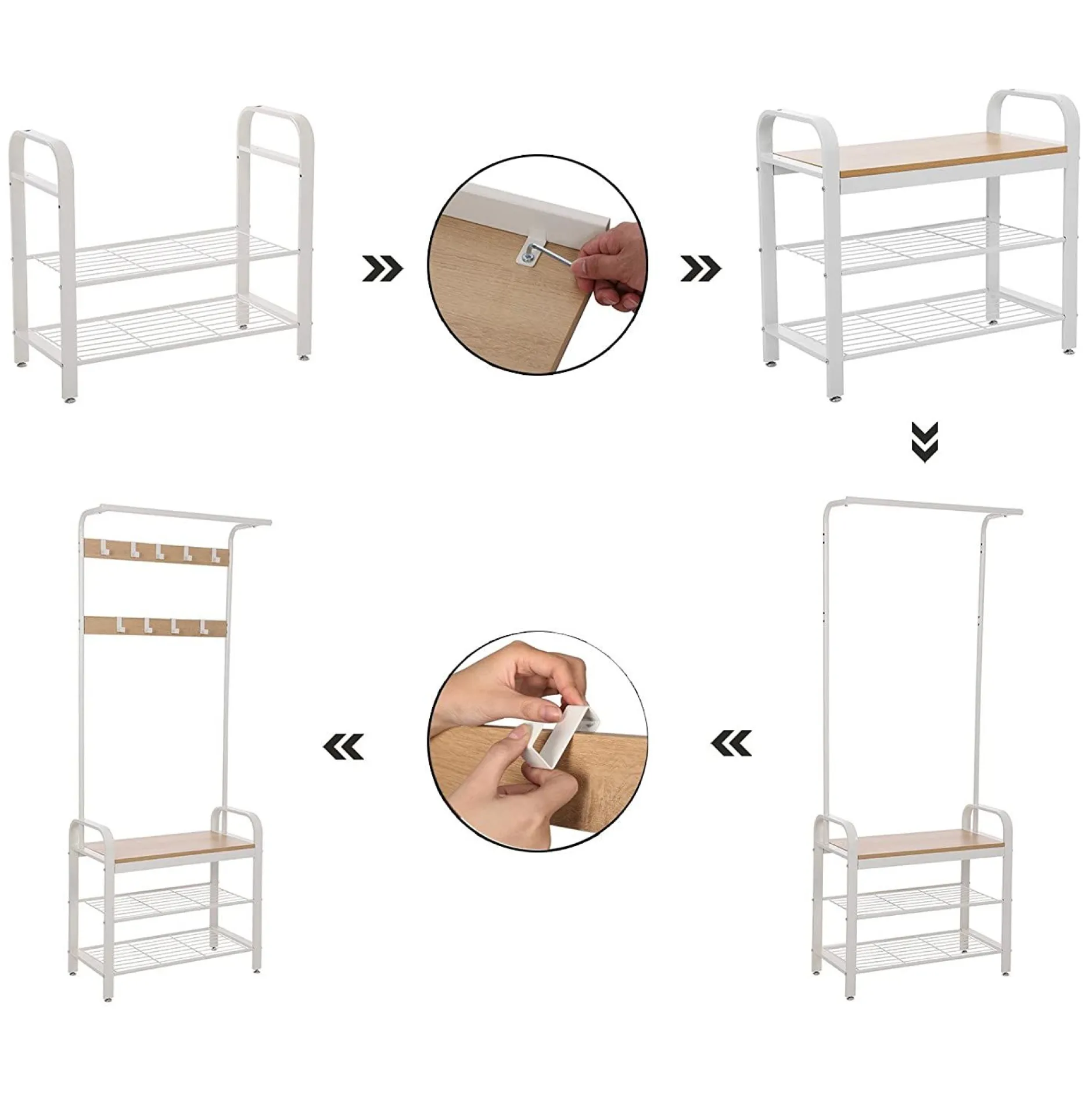 Dago Garderobe - Eiche/Weiß