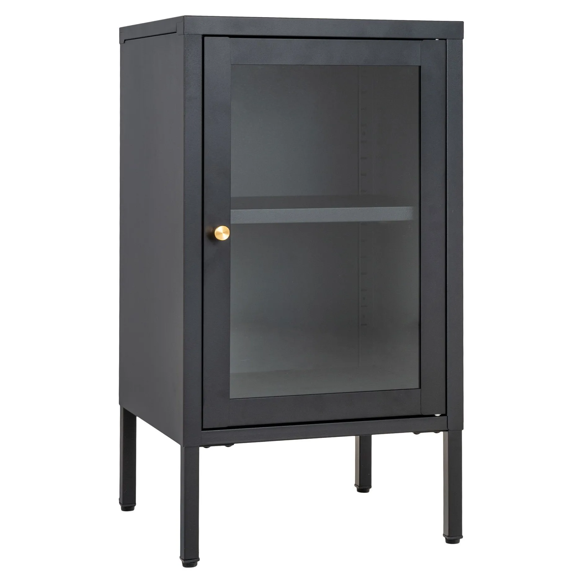 Dalby-Schrank aus schwarzem Stahl und Glas