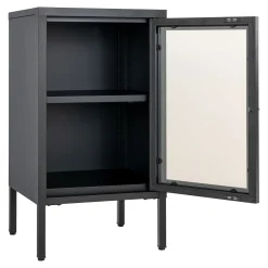 Dalby-Schrank aus schwarzem Stahl und Glas