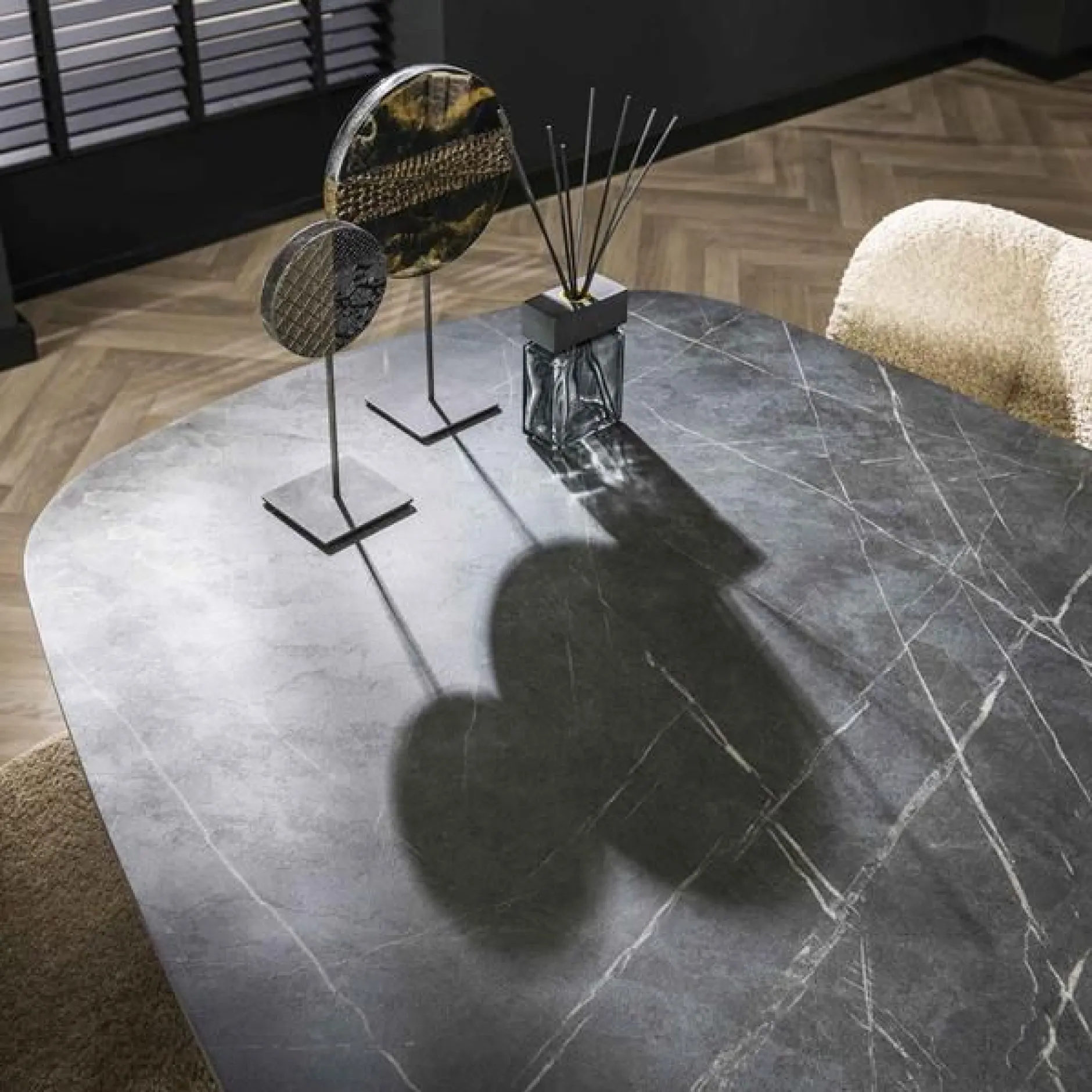 Danielle Esstisch 105x215 cm-Schiefer