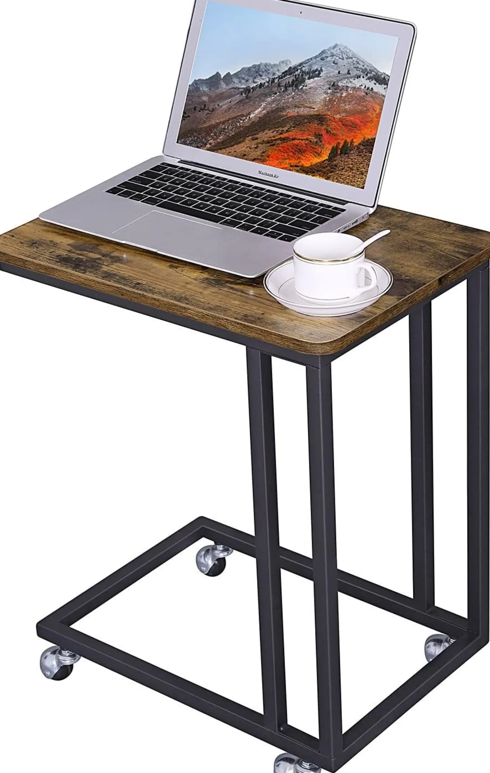 Dante Laptop-Tisch auf Rollen - rustikal braun/schwarz