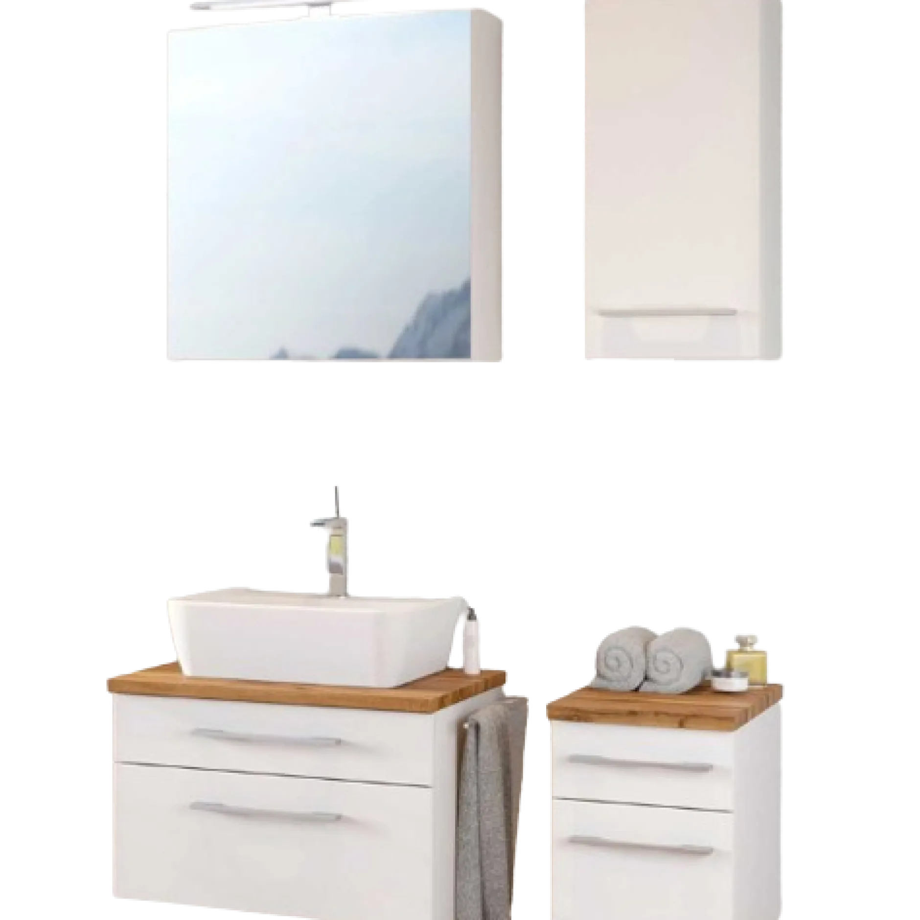 DasaBadezimmer : Spiegelschrank, Waschbeckenschrank, Hängeschränke - weiß