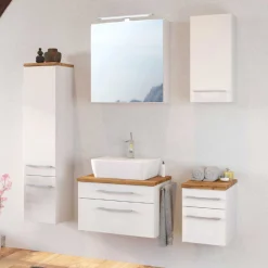 DasaBadezimmer : Säulenschrank, Spiegelschrank, Waschtischschrank, Hängeschränke - weiß