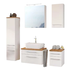 DasaBadezimmer : Säulenschrank, Spiegelschrank, Waschtischschrank, Hängeschränke - weiß