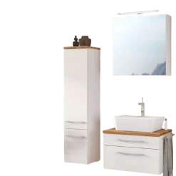 DasaBadezimmer : Säulenschrank, Spiegelschrank, Waschtischschrank - weiß