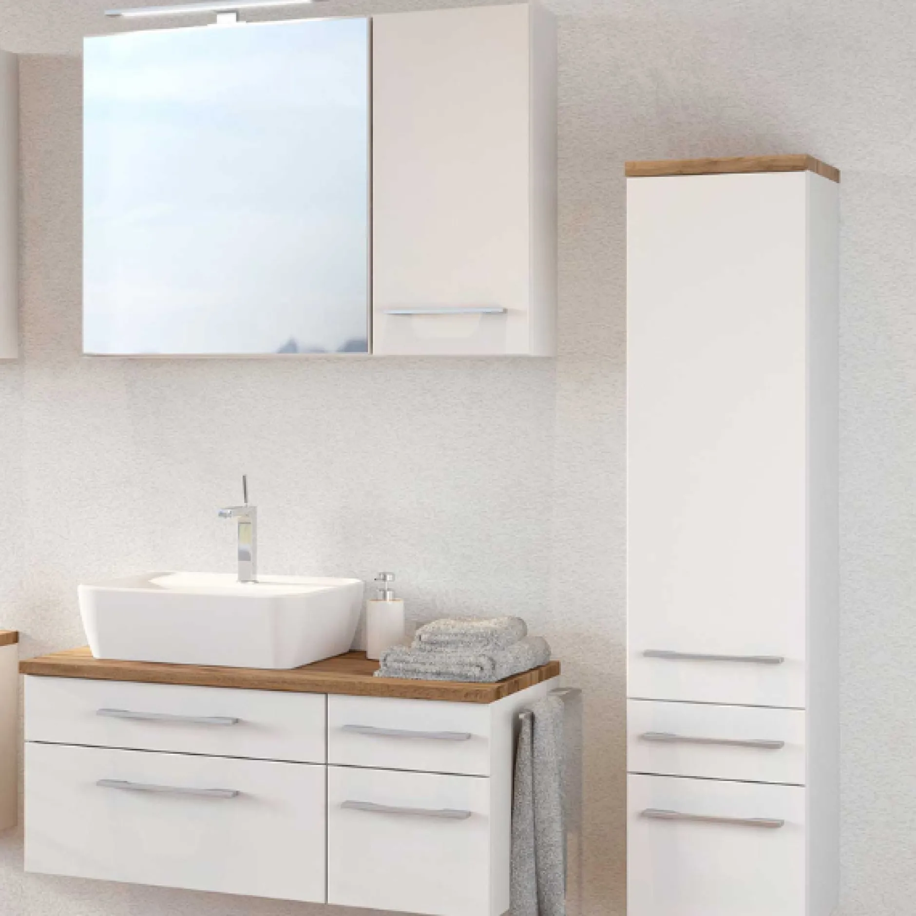 DasaBadezimmer : Wandschrank, Spiegelschrank, Waschtischschrank, Säulenschrank - weiß