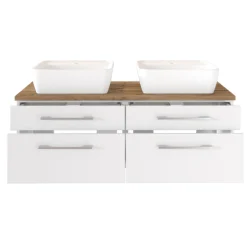 DasaBadezimmer : 2xs Spiegel, Waschbeckenschrank, Säulenschrank - weiß
