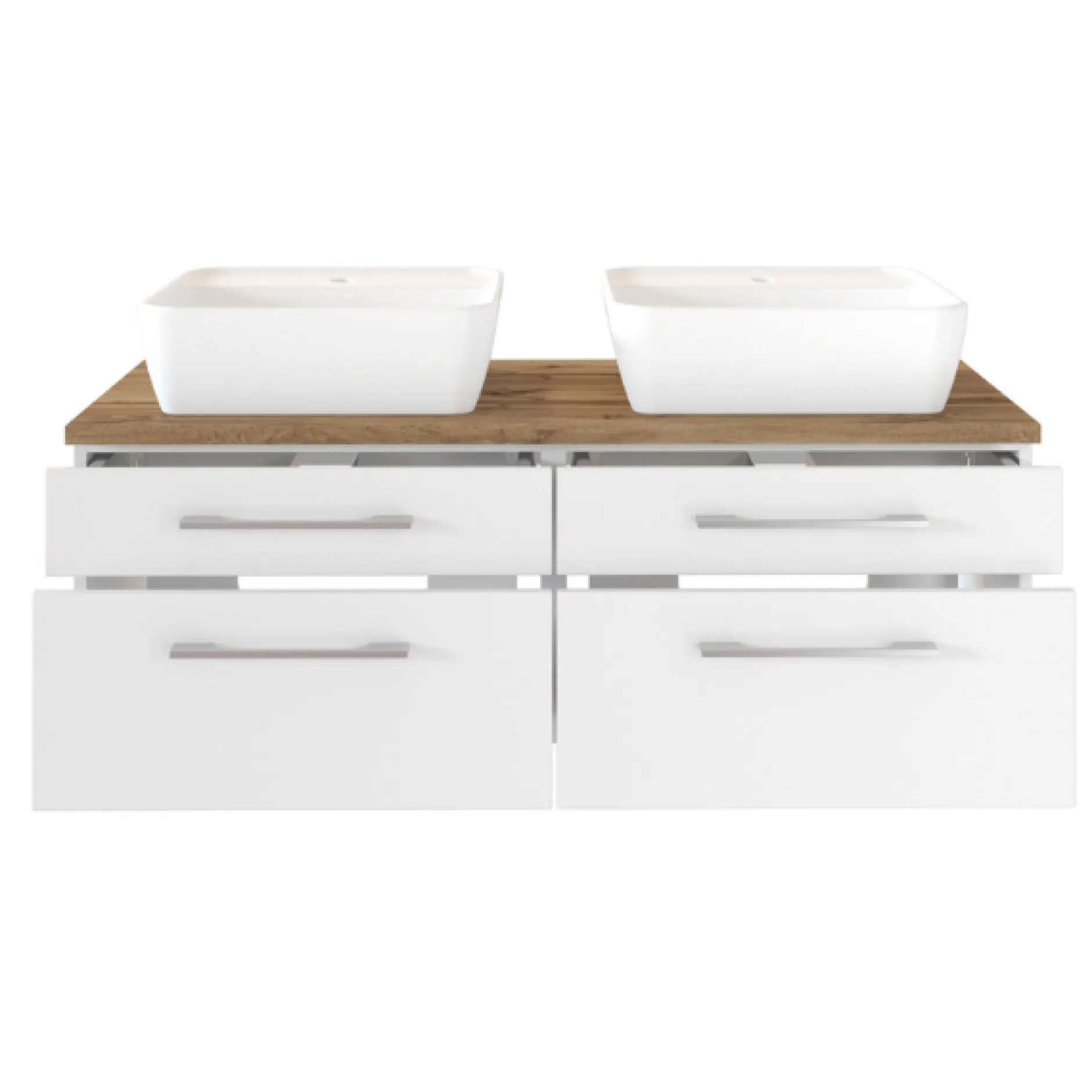 DasaBadezimmer : 2xs Spiegel, Waschbeckenschrank, Säulenschrank - weiß
