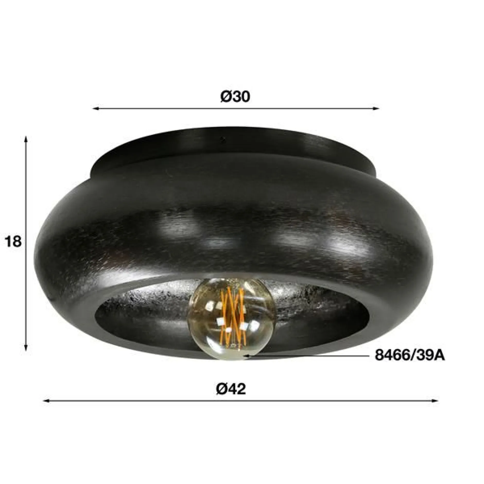Deckenleuchte Skylight Ø42 - schwarz