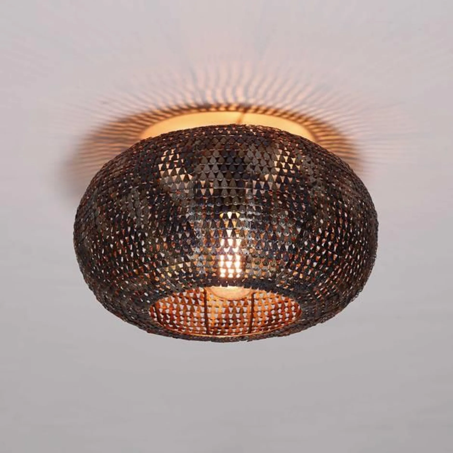 Deckenleuchte Zaccagni | Ø40 x 20 cm | Schwarz-braun