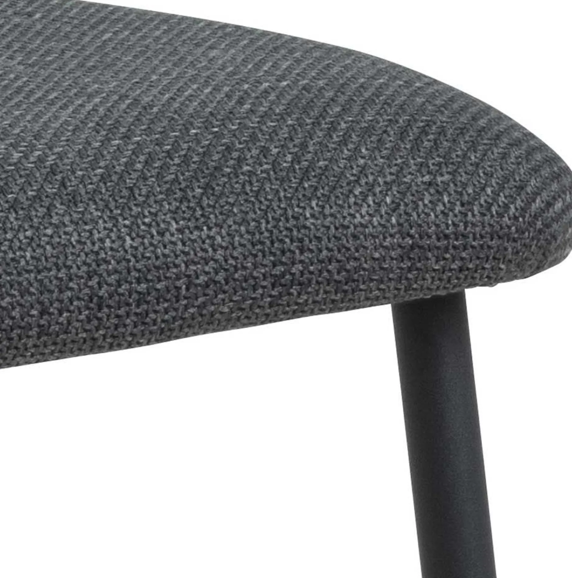 Denise Esszimmerstuhl: Basel Fabric, Dunkelgrau und Schwarzstahl