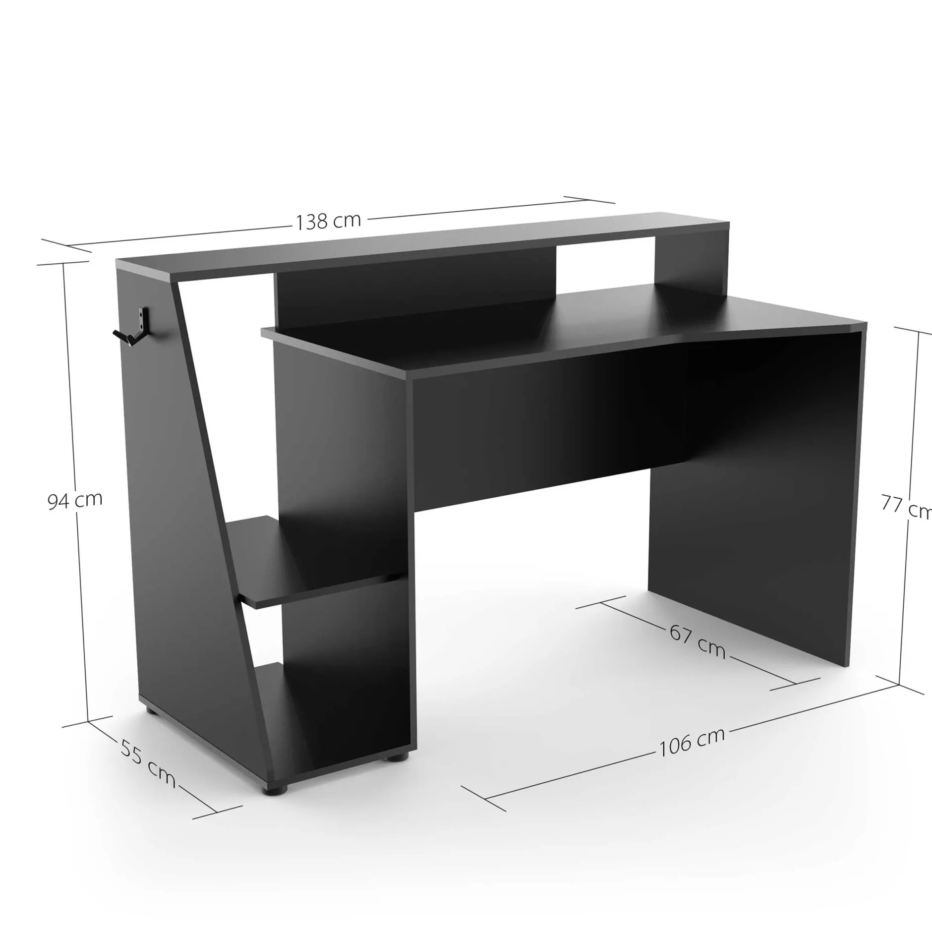 Desk Access | 137,7 x 67,1 x 94 cm | Schwarz