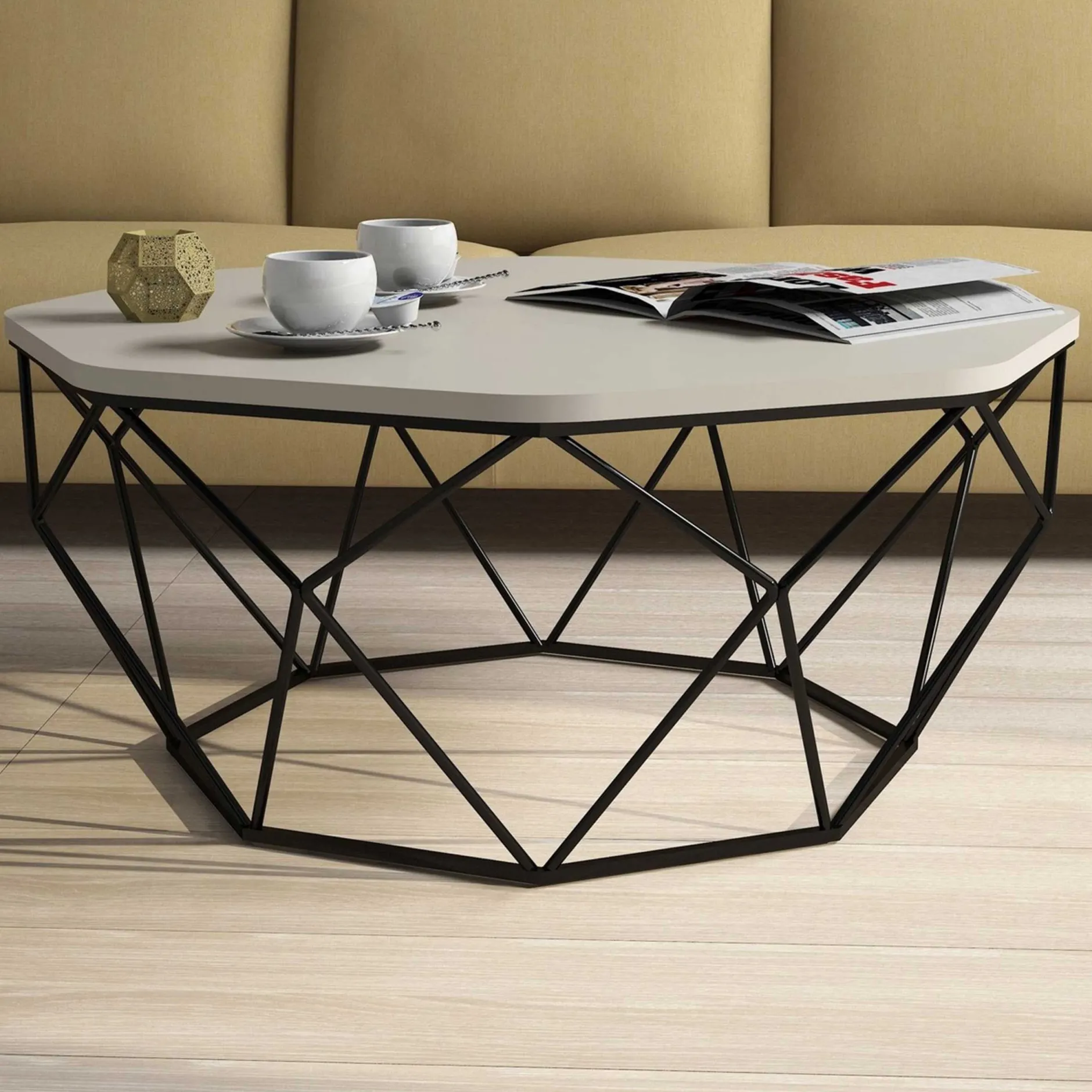 Diamond Couchtisch | 100 % MELAMIN | Creme