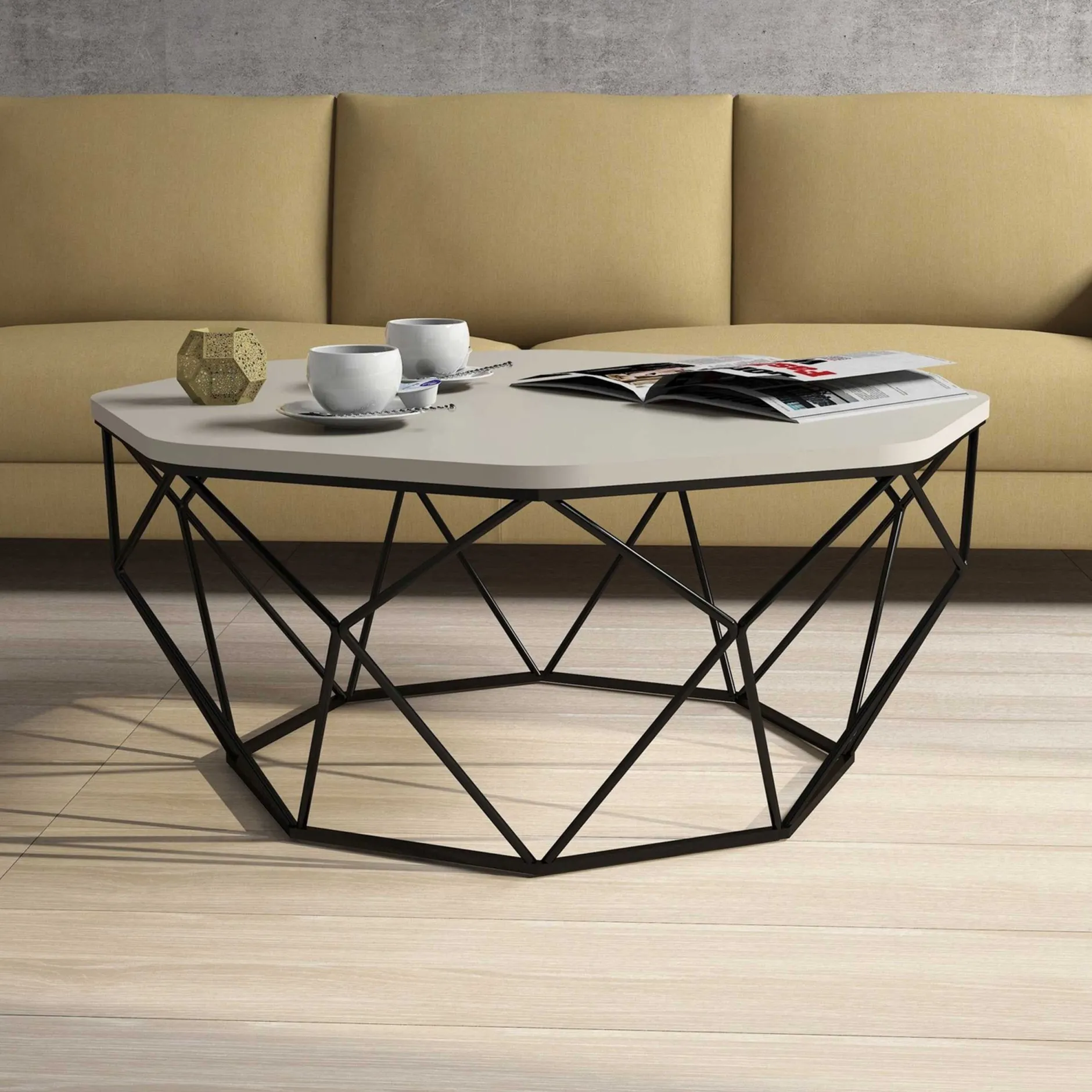 Diamond Couchtisch | 100 % MELAMIN | Creme