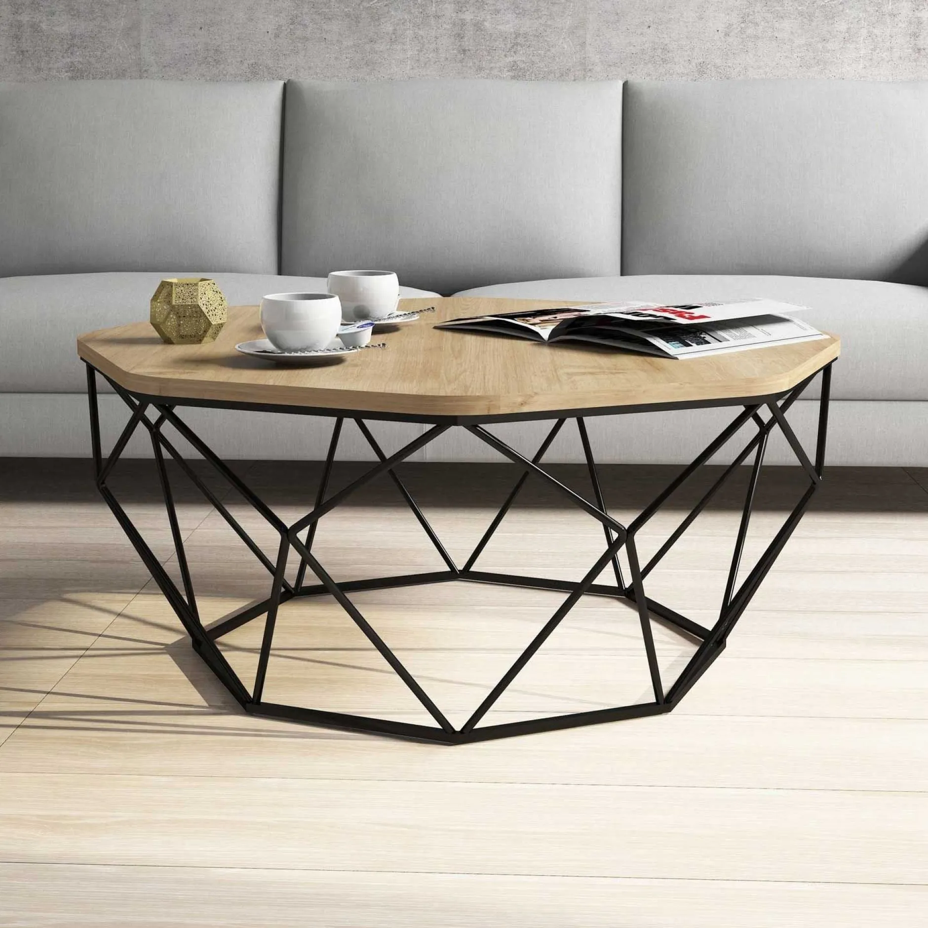 Diamond Couchtisch | 100 % MELAMIN | Eiche