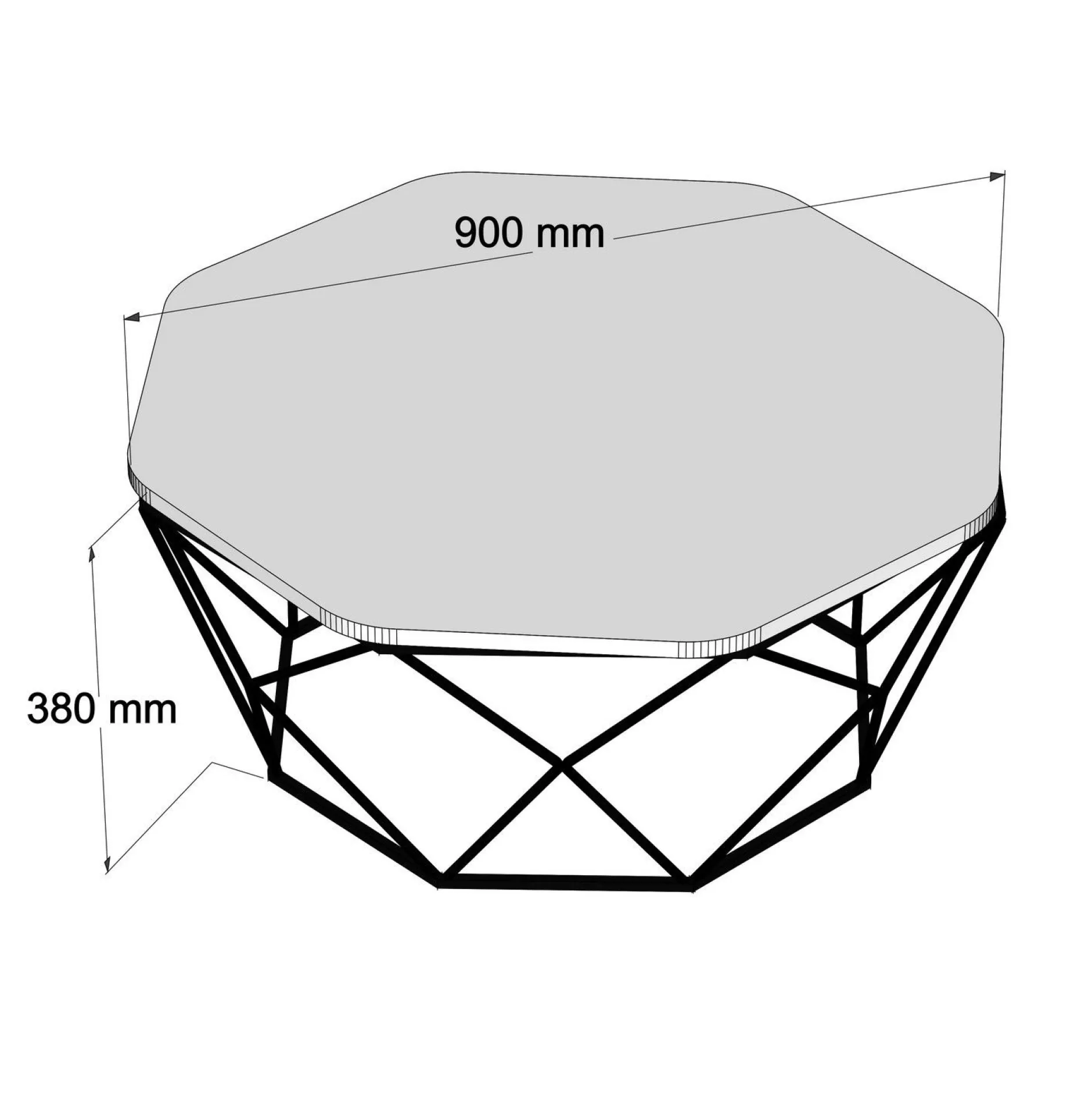 Diamond Couchtisch | 100 % MELAMIN | Schwarz